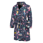Mermaid Cartoon Pattern Print Men's Bathrobe