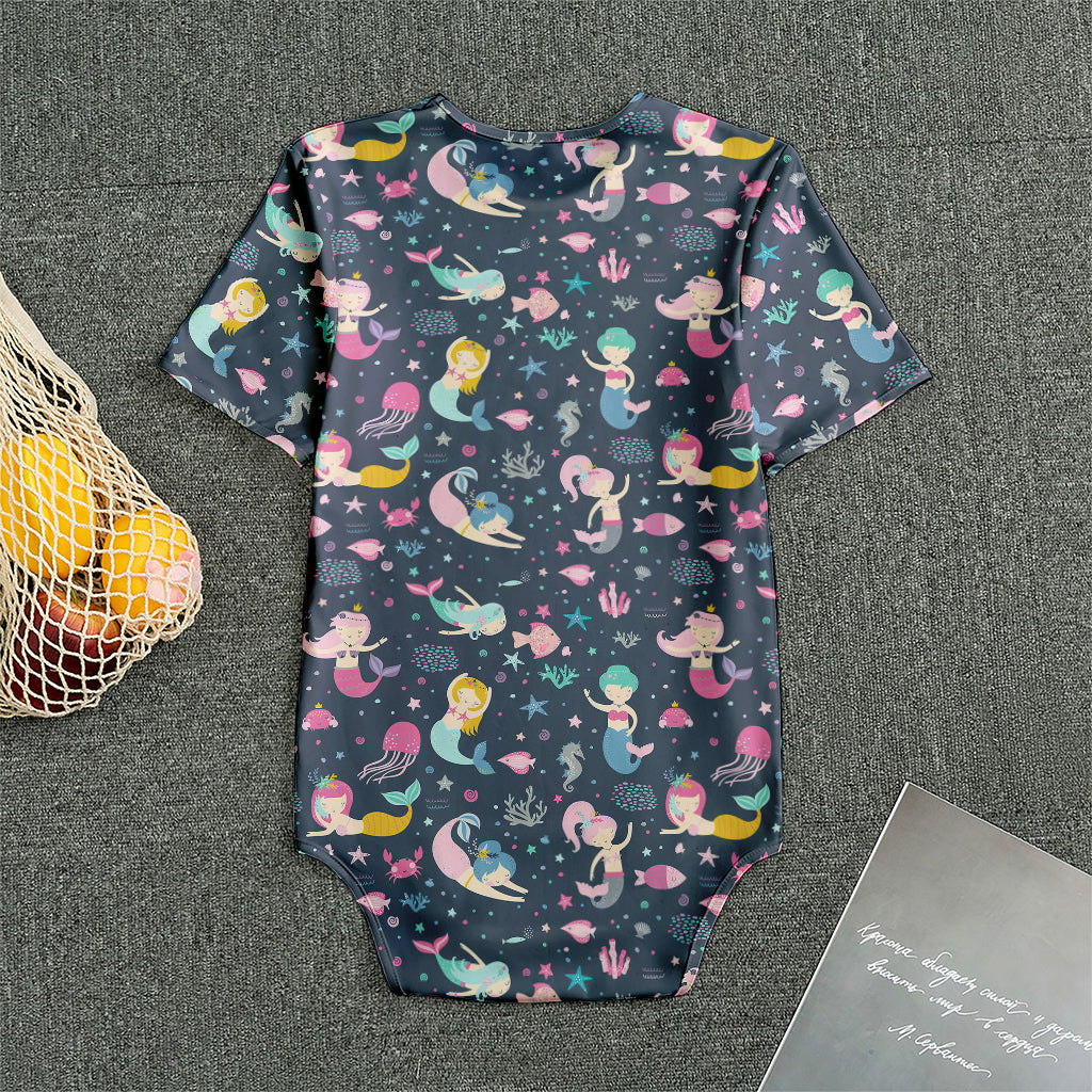 Mermaid Cartoon Pattern Print Men's Bodysuit