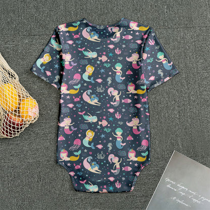 Mermaid Cartoon Pattern Print Men's Bodysuit