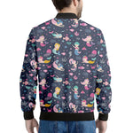 Mermaid Cartoon Pattern Print Men's Bomber Jacket