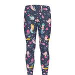 Mermaid Cartoon Pattern Print Men's leggings