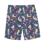 Mermaid Cartoon Pattern Print Men's Sports Shorts