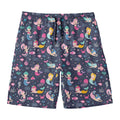 Mermaid Cartoon Pattern Print Men's Swim Trunks