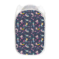 Mermaid Cartoon Pattern Print Mesh Laundry Hamper