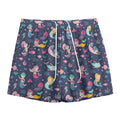 Mermaid Cartoon Pattern Print Mesh Shorts