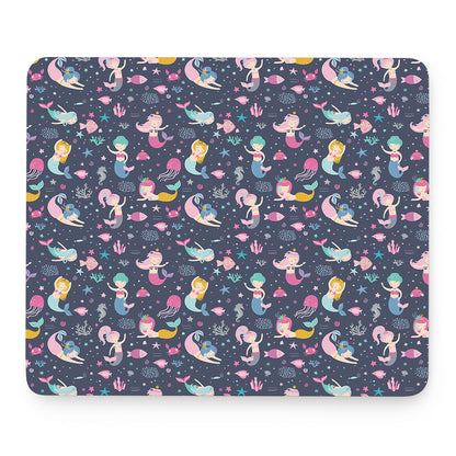 Mermaid Cartoon Pattern Print Mouse Pad