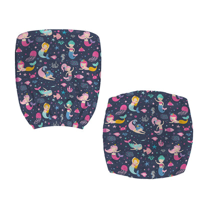 Mermaid Cartoon Pattern Print Office Chair Cover
