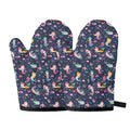 Mermaid Cartoon Pattern Print Oven Mitts
