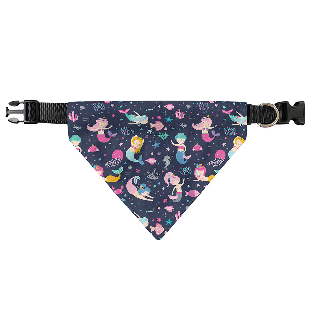 Mermaid Cartoon Pattern Print Over The Collar Dog Bandana