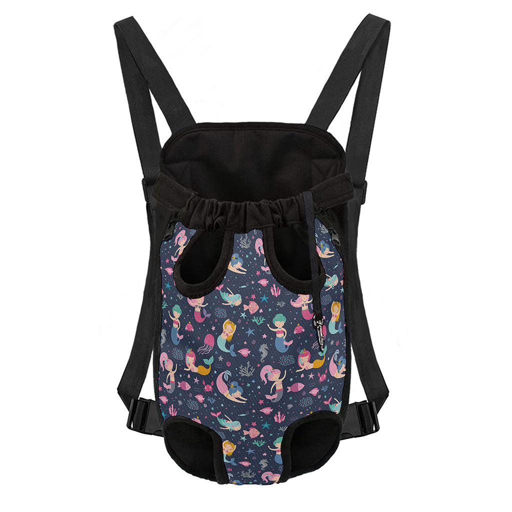 Mermaid Cartoon Pattern Print Pet Carrier Backpack