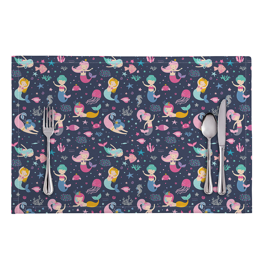 Mermaid Cartoon Pattern Print Placemat