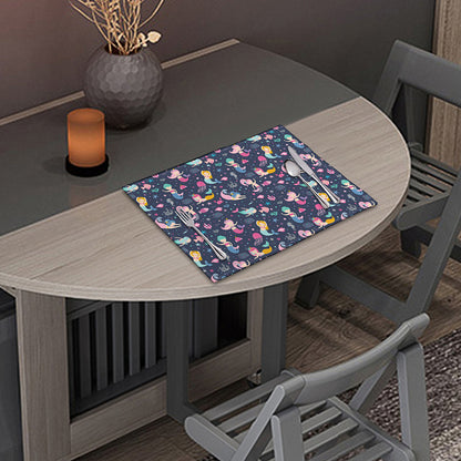Mermaid Cartoon Pattern Print Placemat