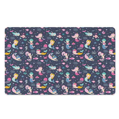 Mermaid Cartoon Pattern Print Polyester Doormat