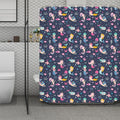 Mermaid Cartoon Pattern Print Polyester Shower Curtain