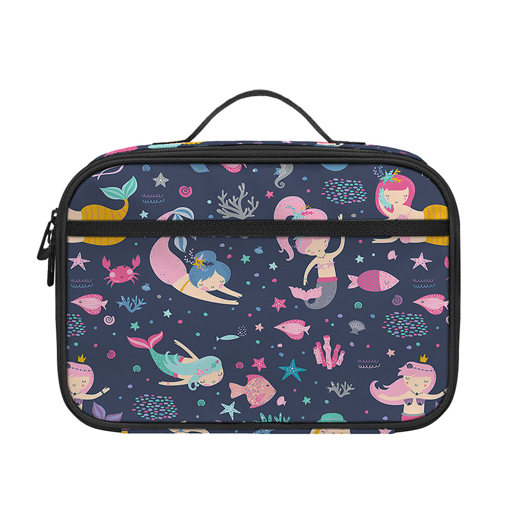 Mermaid Cartoon Pattern Print Portable Lunch Bag