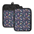 Mermaid Cartoon Pattern Print Pot Holders With Pocket