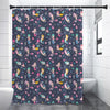 Mermaid Cartoon Pattern Print Premium Shower Curtain