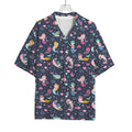 Mermaid Cartoon Pattern Print Rayon Hawaiian Shirt