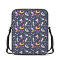 Mermaid Cartoon Pattern Print Rectangular Crossbody Bag