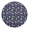 Mermaid Cartoon Pattern Print Round Blanket