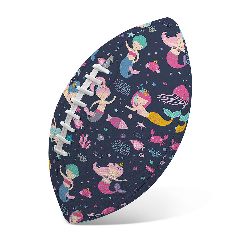 Mermaid Cartoon Pattern Print Rugby Ball