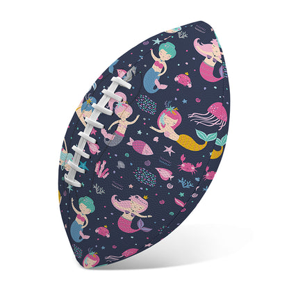 Mermaid Cartoon Pattern Print Rugby Ball