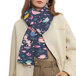 Mermaid Cartoon Pattern Print Scarf