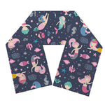 Mermaid Cartoon Pattern Print Scarf