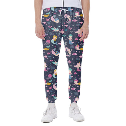 Mermaid Cartoon Pattern Print Scuba Joggers