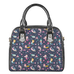 Mermaid Cartoon Pattern Print Shoulder Handbag