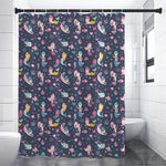 Mermaid Cartoon Pattern Print Shower Curtain