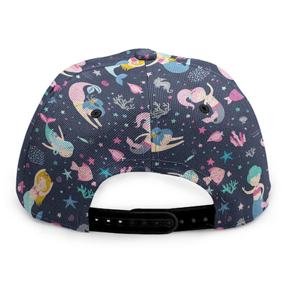 Mermaid Cartoon Pattern Print Snapback Cap