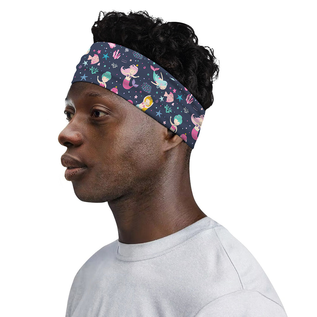Mermaid Cartoon Pattern Print Sports Headband