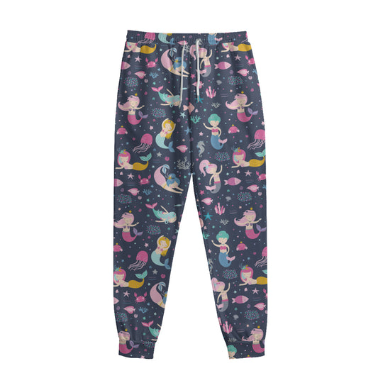 Mermaid Cartoon Pattern Print Sweatpants