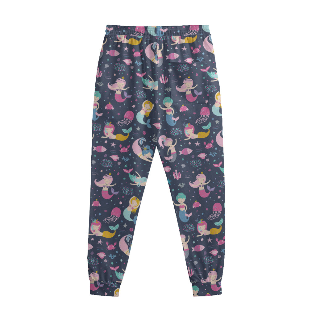 Mermaid Cartoon Pattern Print Sweatpants