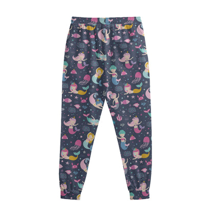 Mermaid Cartoon Pattern Print Sweatpants