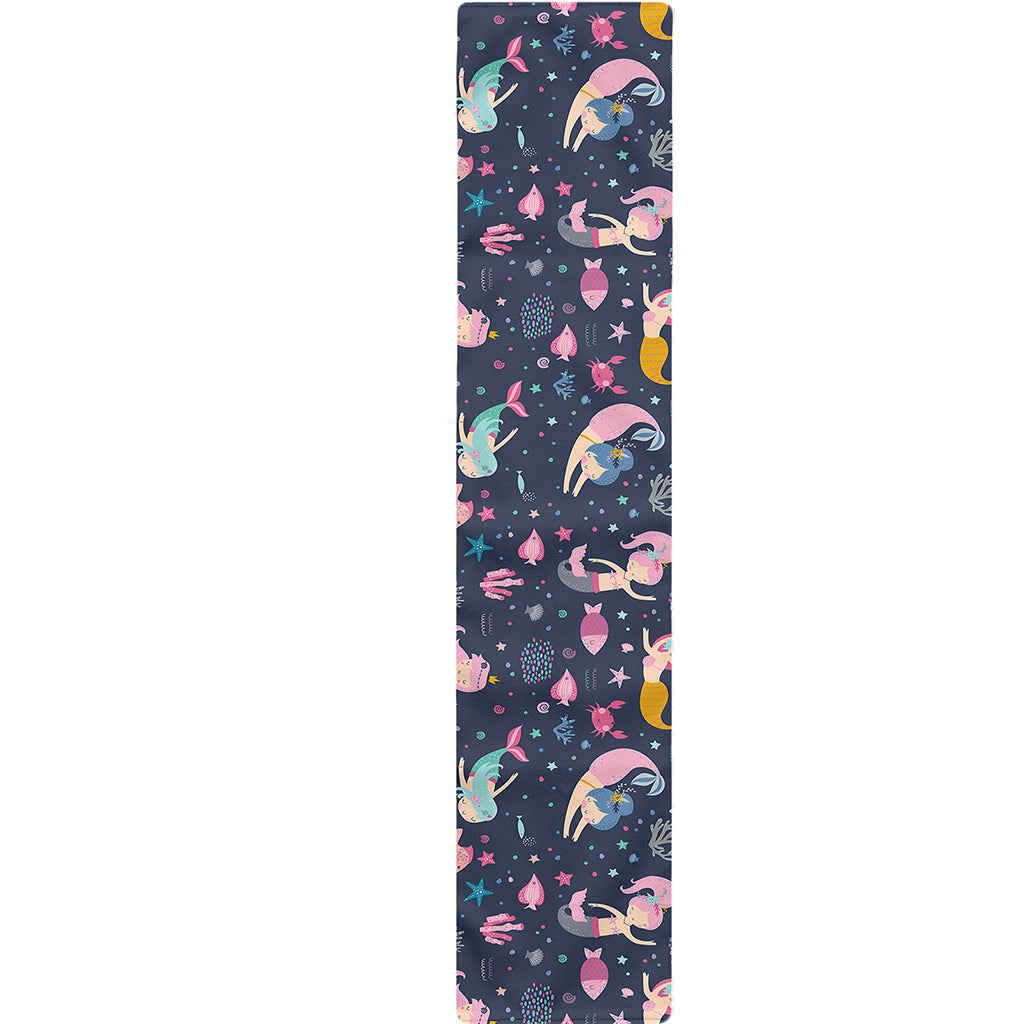 Mermaid Cartoon Pattern Print Table Runner