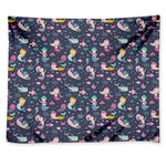 Mermaid Cartoon Pattern Print Tapestry