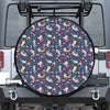 Mermaid Cartoon Pattern Print Tire Cover