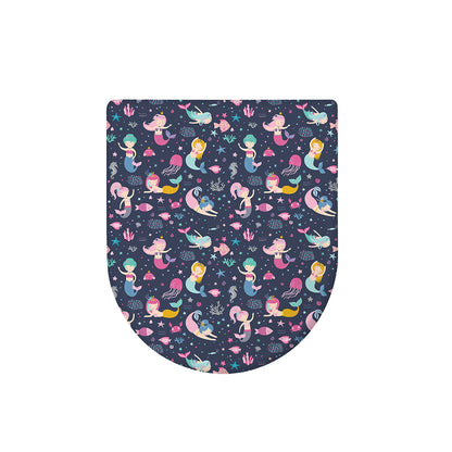 Mermaid Cartoon Pattern Print Toilet Lid Cover