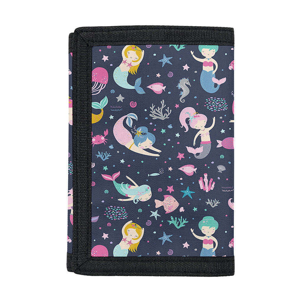 Mermaid Cartoon Pattern Print Trifold Wallet