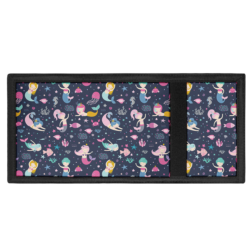 Mermaid Cartoon Pattern Print Trifold Wallet