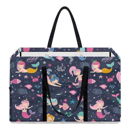 Mermaid Cartoon Pattern Print Utility Tote Bag