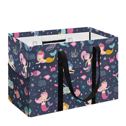 Mermaid Cartoon Pattern Print Utility Tote Bag