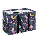 Mermaid Cartoon Pattern Print Utility Tote Bag