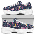 Mermaid Cartoon Pattern Print White Chunky Shoes