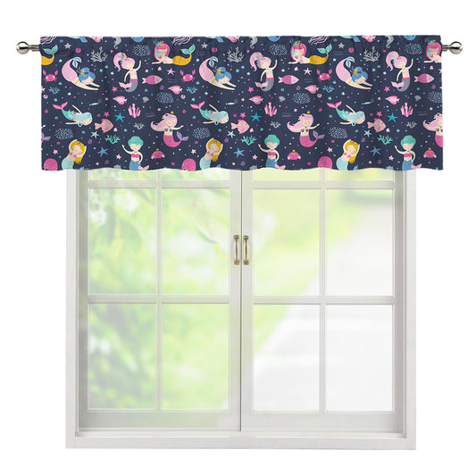Mermaid Cartoon Pattern Print Window Valance