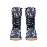 Mermaid Cartoon Pattern Print Winter Boots