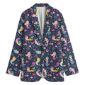 Mermaid Cartoon Pattern Print Women's Blazer