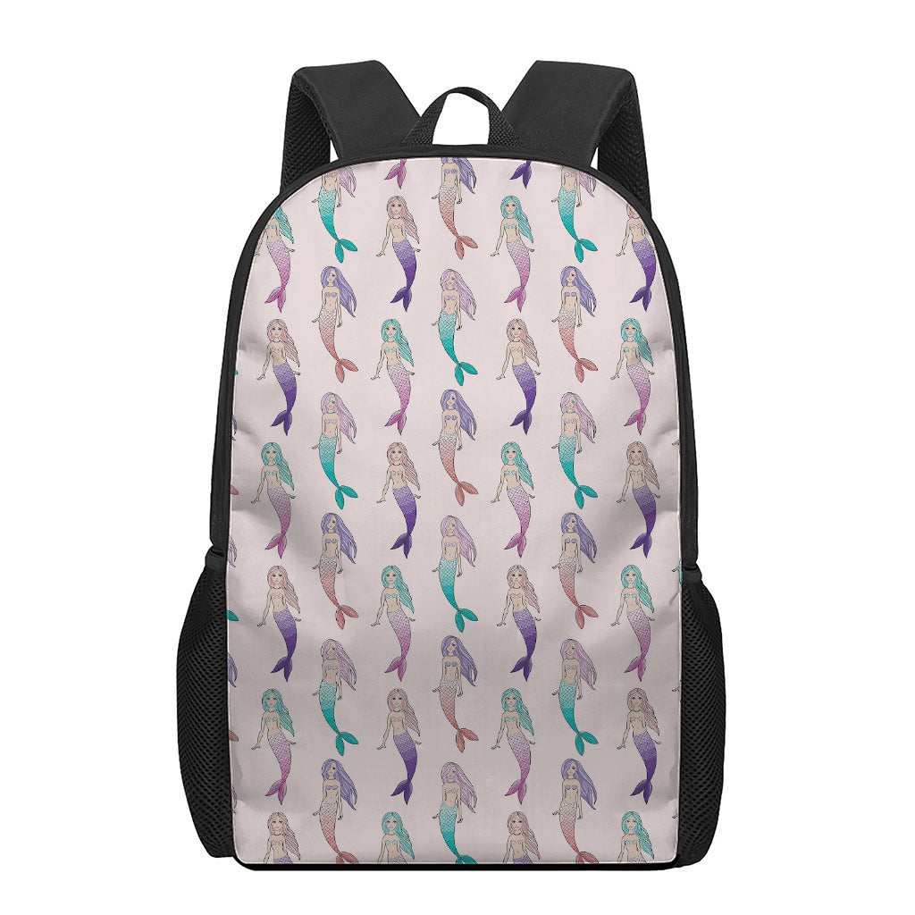 Mermaid Girls Pattern Print 17 Inch Backpack